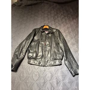First Gear Leather Jacket Size 16 Women's Bomber Style, GREAT CONDITION
